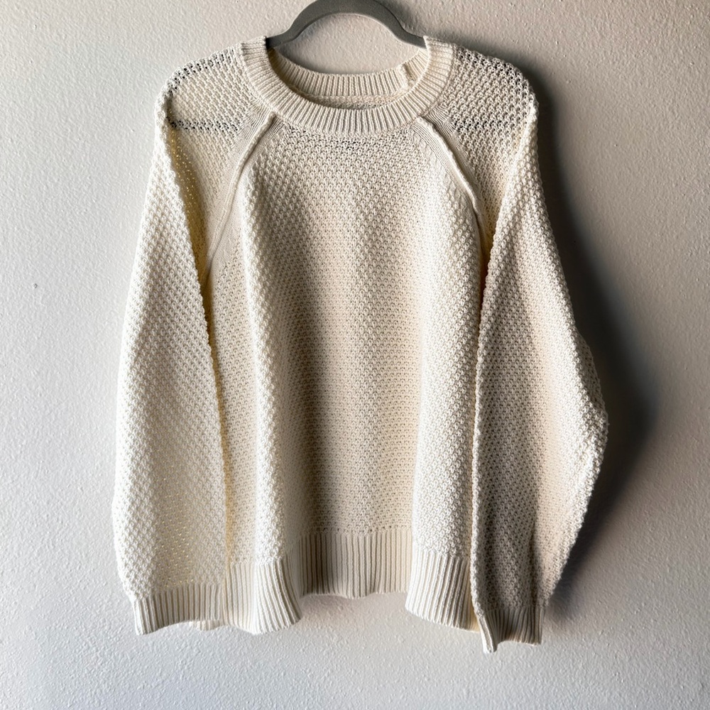 GAP Cream Textured Knit Sweater